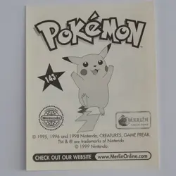 Snorlax 143 - Merlin Topps - Vintage Pokemon Sticker - NM - Image 2