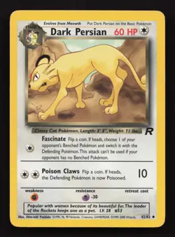 Pokemon TCG Dark Persian Team Rocket 42/82 Regular LP. - Image 5