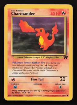 Pokemon TCG Charmander Team Rocket 50/82 Regular LP Non Holo Vintage - Image 5