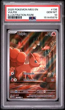 PSA 10 VULPIX 138/132 ILLUSTRATION RARE MEGA EVOLUTION POKEMON 🔥 - Image 1