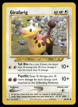 Girafarig Neo Destiny 066/105 Light Play Common Pokemon TCG - Image 1