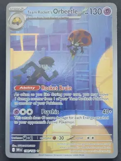 Team Rocket's Orbeetle 198/182 Destined Rivals Illustration Rare Pokemon TCG - Image 1