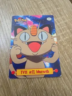 1999 Topps Series TV Animation #52 Meowth TV11 Pokemon Character Card LP - Image 1