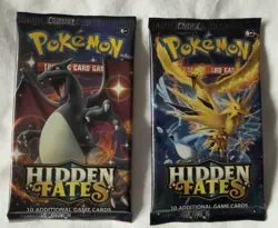 Pokemon TCG Hidden Fates English Booster Pack 2 Packs 10 Cards Each - Image 1