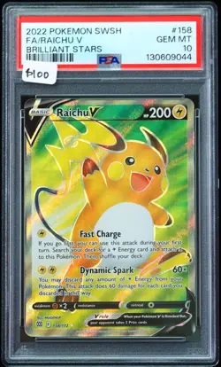 2022 Raichu V #158 Brilliant Stars PSA 10 Pokemon Card - Image 1