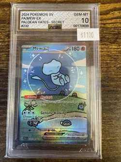 2024 Pokemon Paldean Fates 232 Mew ex AGS 10 00170699 Graded Pokemon Cards - Image 1