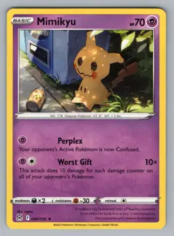 MIMIKYU, 080/196 R LOST ORIGIN POKEMON NM LOR 2022 - Image 1