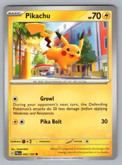 PIKACHU 062 C POKEMON NM PAL OKACHEKE*3 - Image 1
