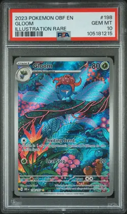 2023 POKEMON OBF EN-OBSIDIAN FLAMES ILLUSTRATION RARE #198 GLOOM PSA 10 - Image 1