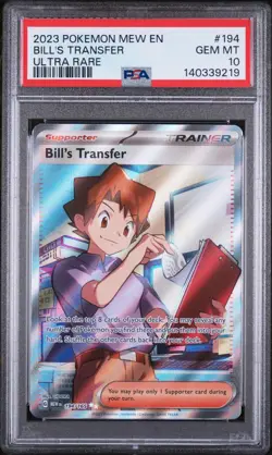 2023 Pokemon Scarlet and Violet 151 Ultra Rare Bill's Transfer #194 PSA 10 - Image 1
