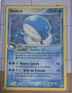 Pokemon TCG Wailord 14/92 Reverse Holo EX Legend Maker 2006 - Image 1