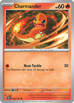 Charmander 026/197 C Obsidian Flames Pokemon NM/M DOM - Image 4