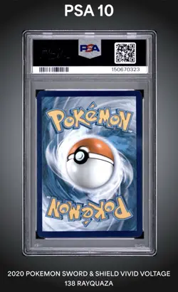 2020 Pokemon Sword & Shield Vivid Voltage Rayquaza Amazing Rare #138 PSA 10 - Image 2