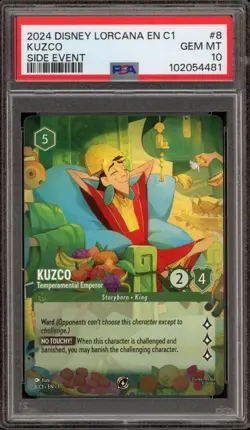 Disney Lorcana Kuzo Emperor NA/EU Champs Side Event Promo 8/C1 PSA 10 - Image 1
