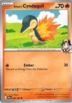 Ethan's Cyndaquil 032/182 SV10: Destined Rivals Pokemon Card TCG - Image 1
