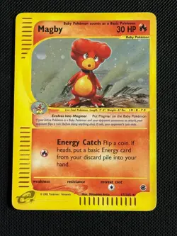 Pokemon Magby Holo Card Expedition Base Set 17/165 WOTC E Series Card TCG - Image 1