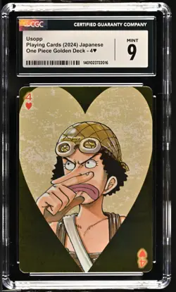 CGC 9 Usopp 4 of hearts Playing cards 2024 One Piece Golden Deck - Image 1