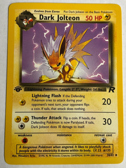 Rare! First edition Dark Jolteon 38/82 Team Rocket Regular Pokemon tcg - Image 1
