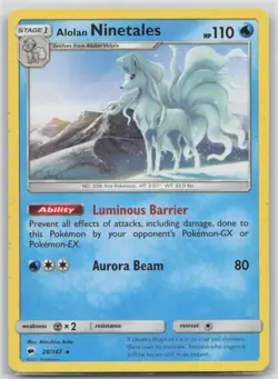 Alolan Ninetales 28/147 Rare Burning Shadows Pokemon Heavily Played - Image 1