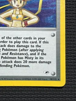 2000 Pokemon TCG - Misty Holo WOTC 18/132 - Gym Heroes -English - DAMAGED - Image 4