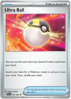 ULTRA BALL 091/091 UNCOMMON Paldean Fates Pokemon - Image 1