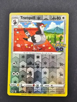 Tranquill Reverse Holo Common Pokemon GO 062/078 NM - Image 1