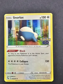 Snorlax Holo Holo Rare Pokemon GO 055/078 NM - Image 1