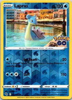 Lapras Reverse Holo Holo Rare Pokemon GO 023/078 LP - Image 1