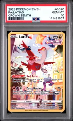 2023 POKEMON SWORD & SHIELD CROWN ZENITH #GG20 FULL ART/LATIAS PSA 10 - Image 1