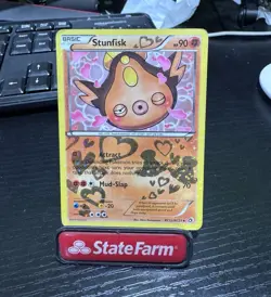 Pokemon Stunfisk RC12/RC25 Legendary Treasures RC Holo Eng Basic 90HP 2013 - Image 1