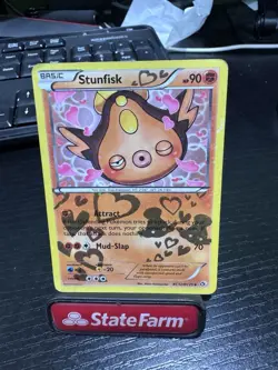 Pokemon Stunfisk RC12/RC25 Legendary Treasures RC Holo Eng Basic 90HP 2013 - Image 2