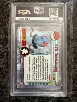2000 Topps Chrome Pokemon - Tentacool Sparkle - PSA 9 Mint - Image 2