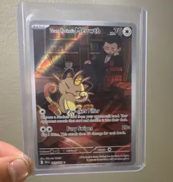 Pokemon TCG Team Rocket's Meowth 203/182 SV10 Destined Rivals IR Holo Eng - Image 1