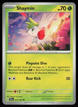 Shaymin 013/162 Uncommon Temporal Forces Pokemon Near Mint - Image 1
