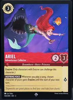 Disney Lorcana EN 3 ARIEL Adventurous Collector #103 Super Rare | BUY 4+ 40% OFF - Image 1