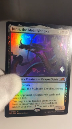 Junji, the Midnight Sky Neon Dynasty foil promo mtg - Image 2