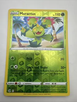 012/264 MARACTUS REVERSE HOLO FUSION STRIKE POKEMON CARD - Image 1