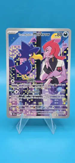 Team Rocket's Murkrow 200/182 Pokemon Destined Rivals Holo Illustration Rare A5 - Image 1