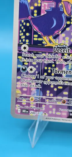 Team Rocket's Murkrow 200/182 Pokemon Destined Rivals Holo Illustration Rare A5 - Image 5