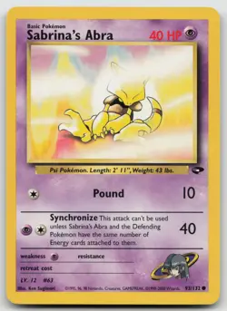 Sabrina's Abra 93/132 Common Gym Challenge Pokemon Unlimited Near Mint - Image 1
