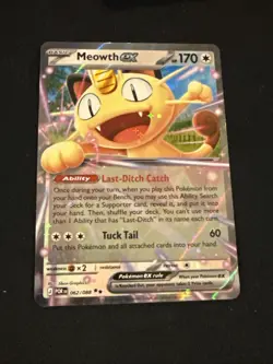 Pokemon TCG Meowth ex Full Art Holo 062/088 170 HP English Basic - Image 1