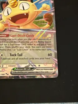 Pokemon TCG Meowth ex Full Art Holo 062/088 170 HP English Basic - Image 3