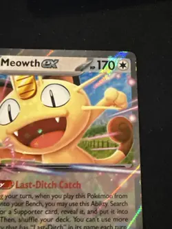 Pokemon TCG Meowth ex Full Art Holo 062/088 170 HP English Basic - Image 4