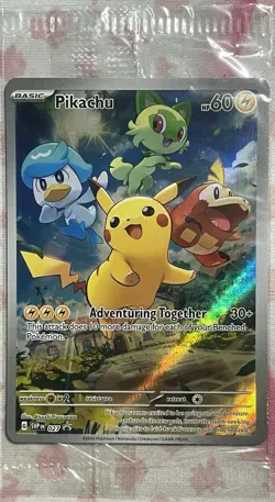Pokemon TCG: Pikachu 027 Paldea Evolved Black Star Promo SEALED NM - Image 1