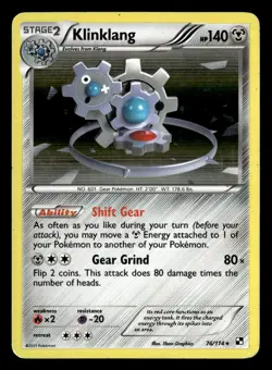 Klinklang 76/114 Rare Holo Black & White Pokemon Card - Image 2