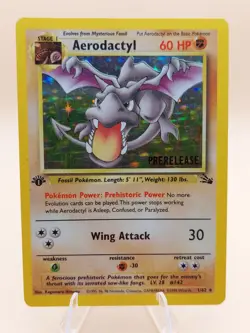 Aerodactyl (Prerelease) 1st Edition Holo Rare Fossil Pokemon Card - WOTC 1999 - Image 1