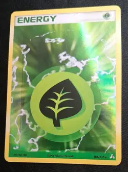 Grass Energy 105/110 Holo Rare Holon Phantoms Pokemon TCG Lightly Played - Image 1