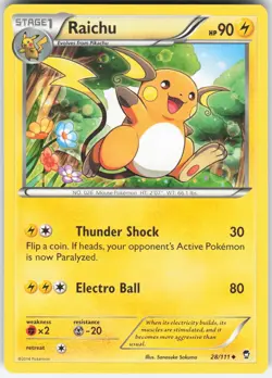 RAICHU 28/111 UNCOMMON FURIOUS FISTS POKEMON NM - Image 1