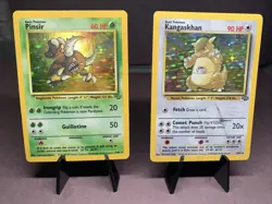 Pokemon TCG Jungle Set Lot of 2 Holo Rare - Pinsir & Kangaskhan WOTC VTG 1999 - Image 1