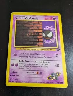 Sabrina's Gastly 96/132 - Gym Challenge - Pokemon Card - Played - Image 1